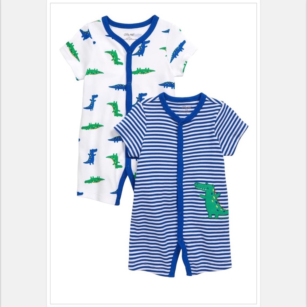 NWT Set of 2 Alligator Rompers